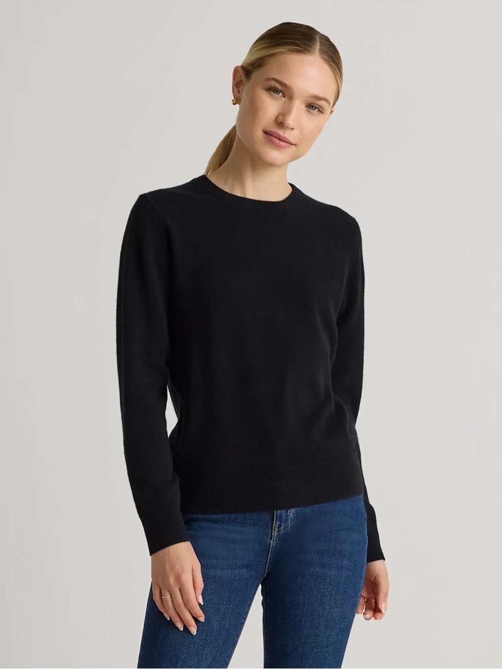 NWT Quince Mongolian Cashmere Crewneck Sweater in Black Size large